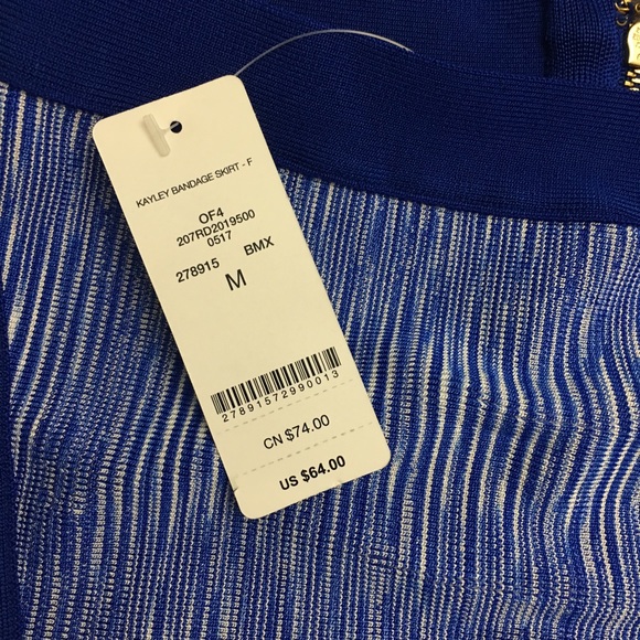 BEBE. Blue and white two piece bodycon skirt & top - Picture 6 of 8